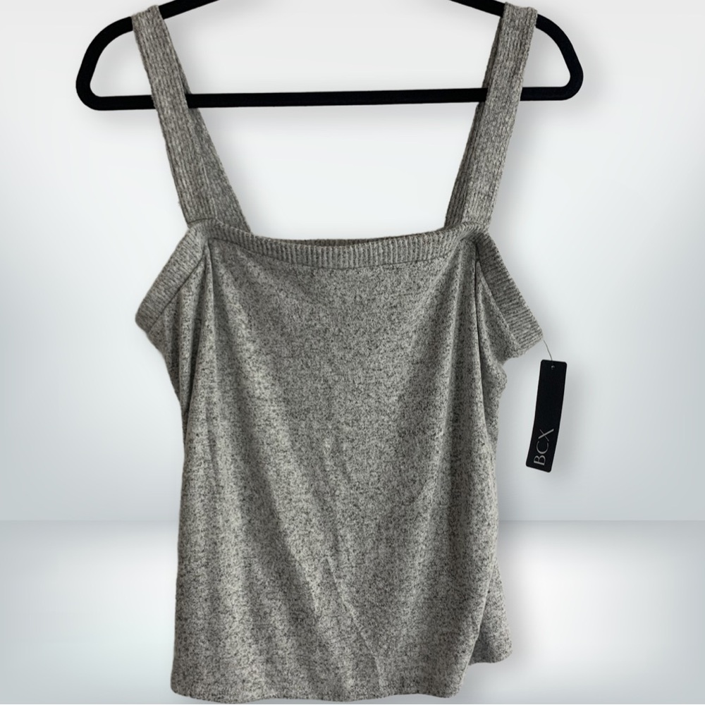 NWT BCX Heather Gray Knit Sleeveless Sweater Tank Top, Size XL - Picture 1 of 9